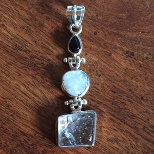 Unique Pendant of Rutilated Quartz